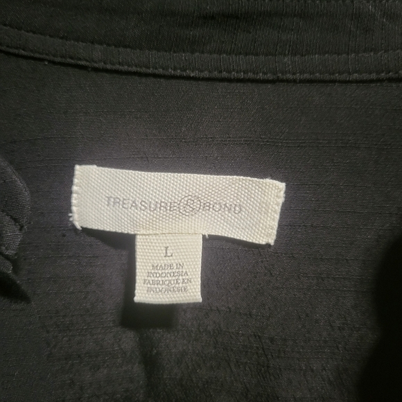NWT $69 Treasure‎ & Bond Black Popover Blouse 100% Viscose Large Flowy - Picture 7 of 8
